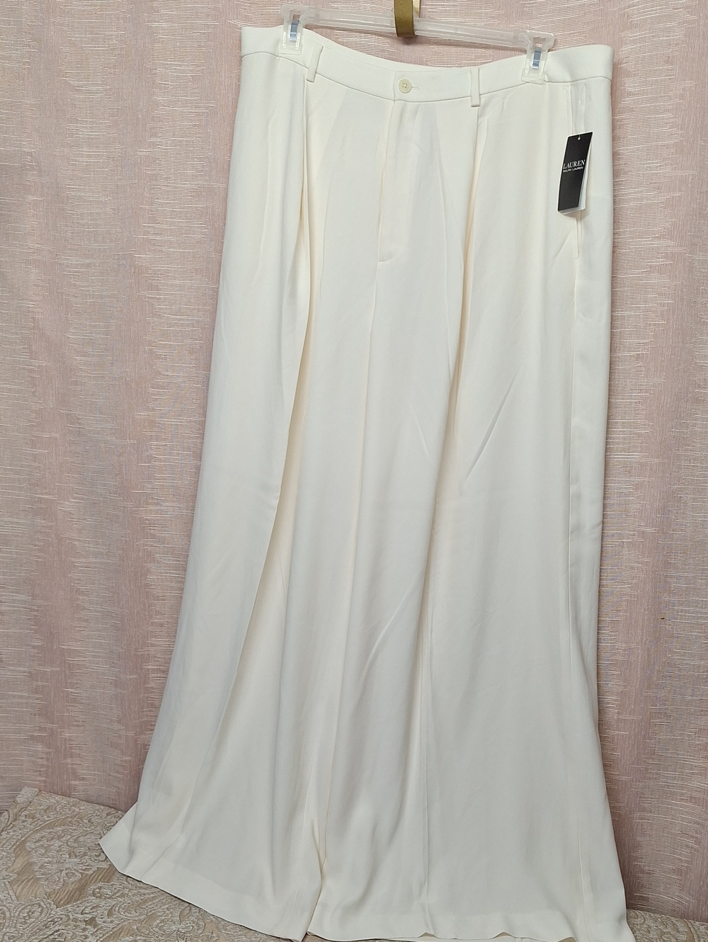 Ralph Lauren Cream Wide-Leg Pants Size 18 NWT